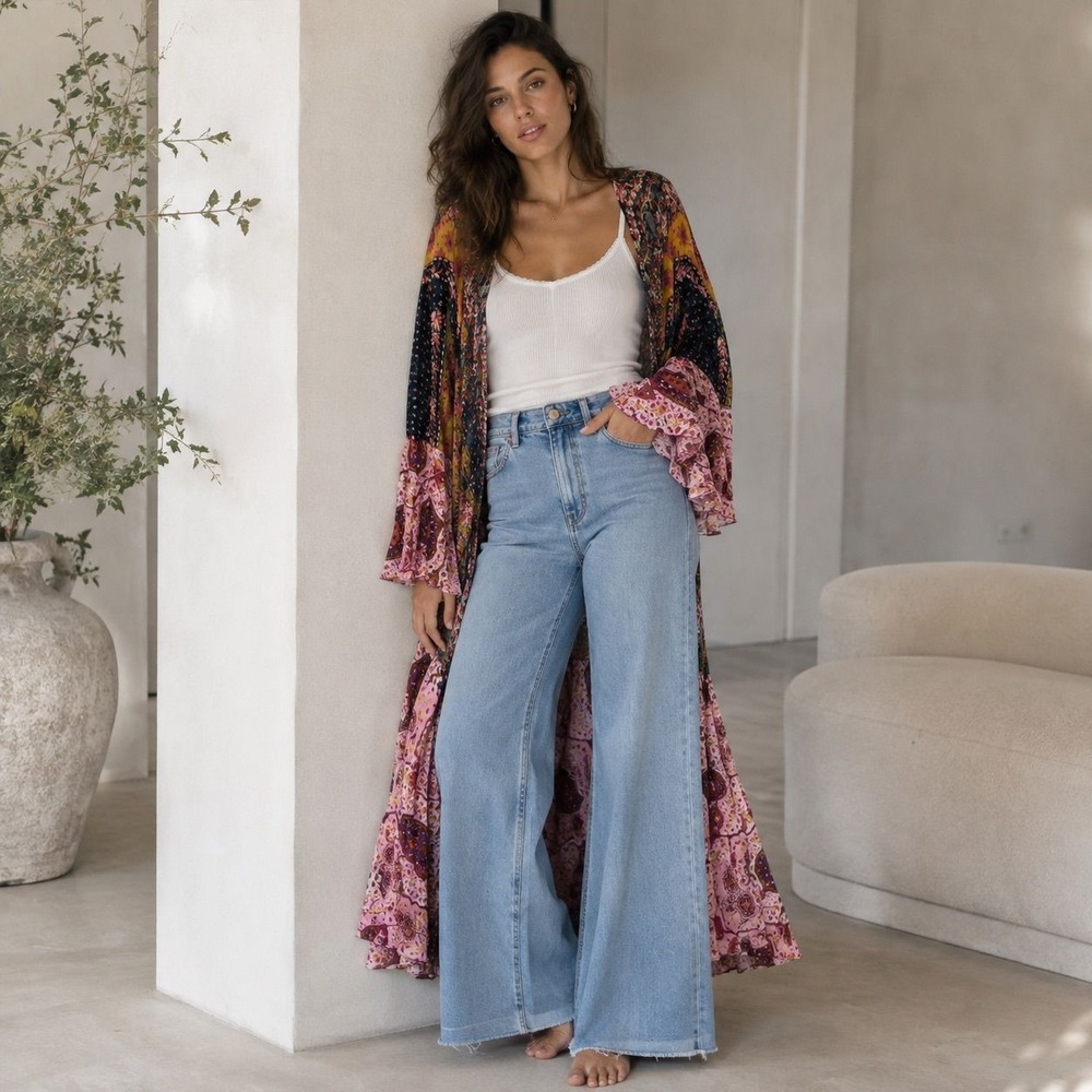 Umgee (NEW) Duster Kimono Size Medium Bohemian Maxi